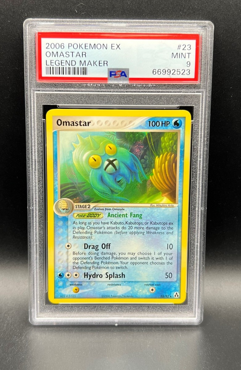 Pokemon PSA 9 MINT Omastar 23/92 EX Legend Maker Non-Holo 2006 S
