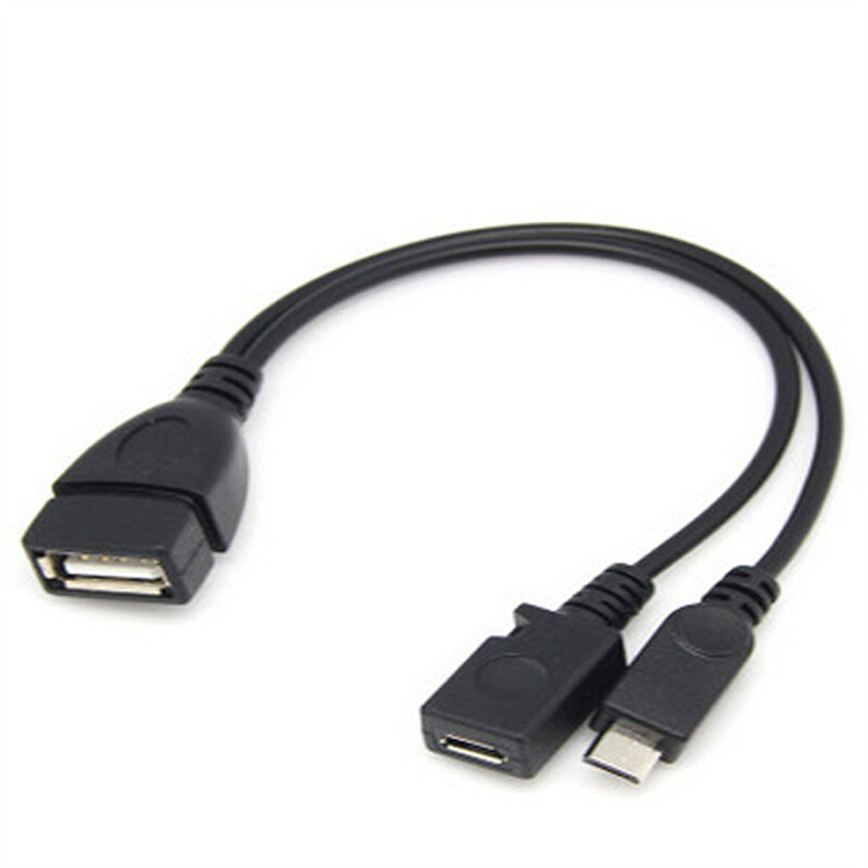 Mini Micro USB OTG Y Splitter Cable for Phone Host Power Adapter  