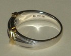 1990's Two Tone 14k Gold Ring w/Baguette Diamonds Size: 11 (21 mm)  8.1 g. VGC — photo 6
