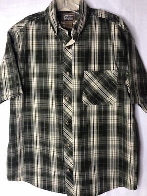 Schmidt Workwear Green Plaid Short Sleeve Men s Large Lightweight Button Down
