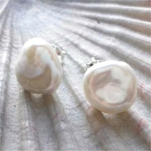 Genuine-Cultured-Freshwater-10-11mm-White-Pearl-Silver-Stud-Earrings-Fashion
