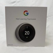 Google Nest Thermostat 3rd Gen + Heat Link - Stainless Steel Open Box UK/EU