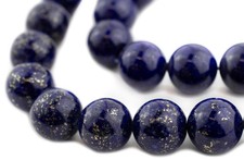 Round Lapis Lazuli Beads 15mm Blue Gemstone 16 Inch Strand