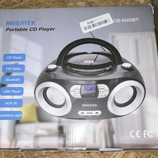 MEGATEK CB-M25BT Portable CD Player Bluetooth FM Radio USB AUX IN Black