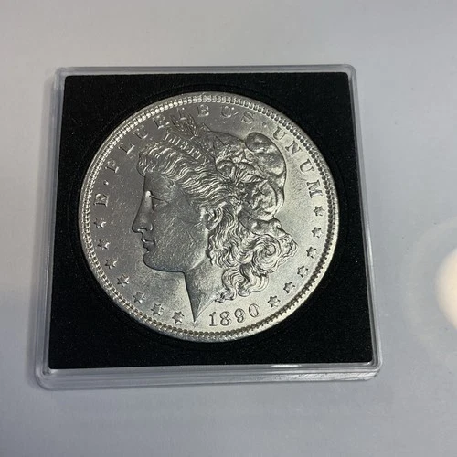 1890 Silver Morgan One Dollar , 90% Silver, AU Coin, Free Shipping