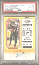 TYLER ALLGEIER 2022 PANINI CONTENDERS OPTIC GOLD RC TICKET AUTO /10 PSA 8 POP 1