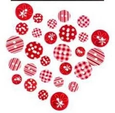 Patterned Buttons Assortment - Reds