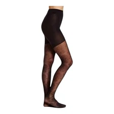 2Prs Spanx Star Power Center Stage Medallion Patterned Shaping Tights Black Sz B