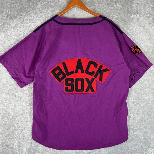 Vintage Black Sox Shirt Jersey Mens Large NBL Baseball Underground Railroad 90s - 第 2/10 張圖片
