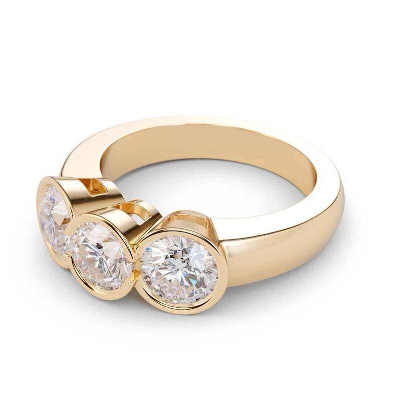 2.10 Ct Round Cut Diamond Lab-Created Wedding Ring 14K Yellow Gold Plated