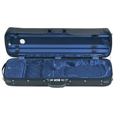 GEWA Atlanta 4/4 Oblong Violin Case Black/Diamond-Pattern Blue
