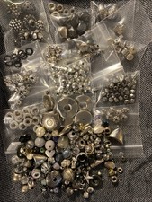 200 BEAD Mixed Lot - Silver Tone Acrylic