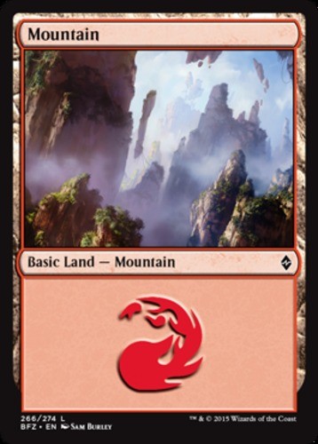Mountain (266) Battle for Zendikar Moderately Played, English