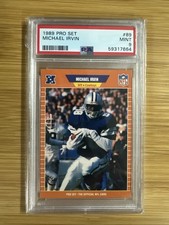 1989 Pro Set #89 MICHAEL IRVIN Rookie Card RC Dallas - Graded March 2026 - PSA 9. rookie card picture