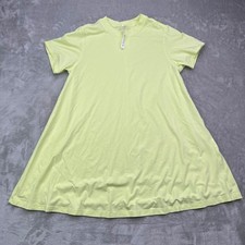 Lululemon All Yours T-Shirt Dress Womens 0 Yellow Solid Stretch Short Sleeve