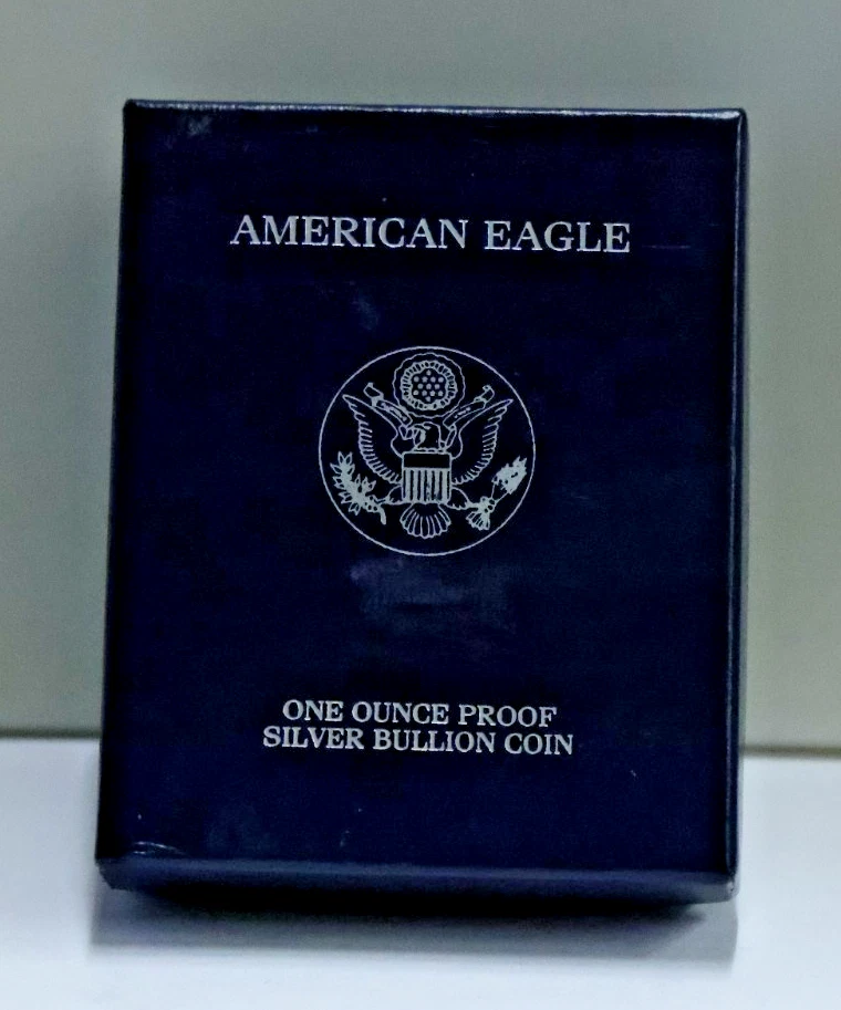 Lingotes de prueba de $1 dólar American Silver Eagle 2001 W 1 oz caja original/certificado de autenticidad Foto 4 de 4