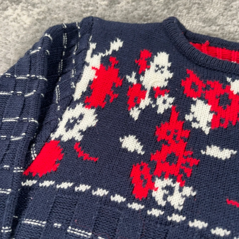 Suéter Jantzen Vintage Mujer Medio Azul Rojo Floral Tejido Años 70 Acrílico Pullover Foto 2 de 4