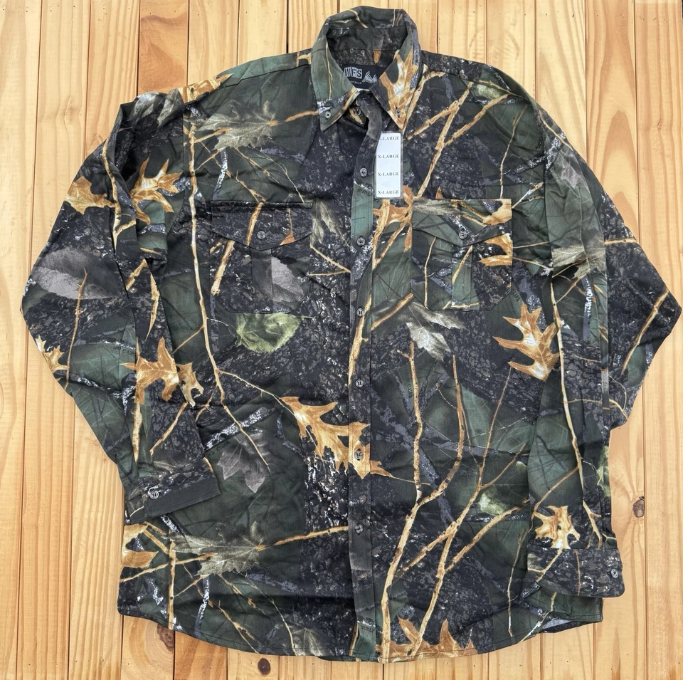 Vintage WFS Element Gear Burly Camo Long Sleeve Button Shirt Men’s XL Hunting - Image 2 of 4