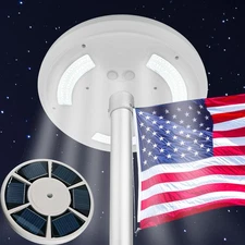 Solar Flag Pole Light, 111 LED IP65 Waterproof Flag Pole Light Solar Powered ...