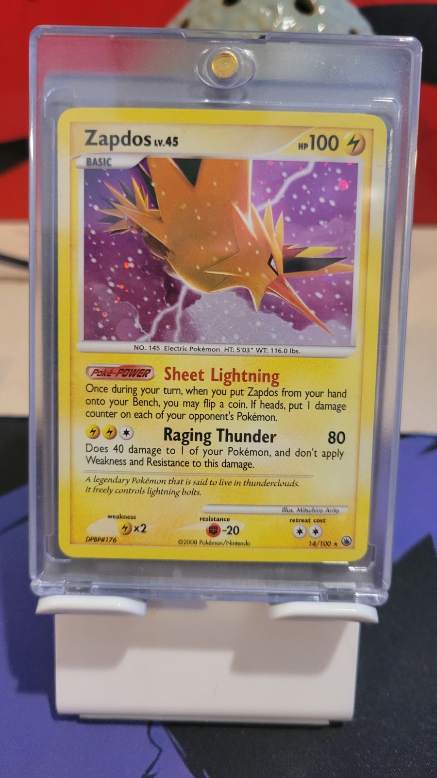 ⚡ Zapdos 14/100 Majestic Dawn Holo Rare LP Pokémon TCG 💛✨