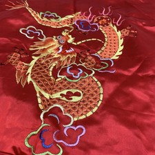 Silk Robe Dragon RED Short Sleeve Vintage