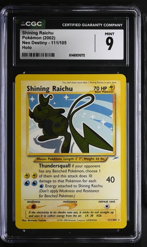 Shining Raichu (Unlimited) graded CGC 9 for sale on eBay