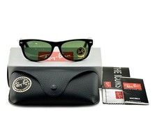 Ray-Ban Sunglasses RB2132 New Wayfarer Classic Black Frame Green Lenses 55mm