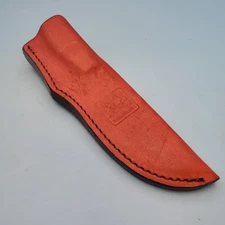 Vintage New West Knife Works Fixed Blade Sheath Leather Belt Pouch Case 7"x 6.5"