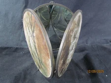 Vintage Round Tri Fold Portable Standing/Hanging Shaving Mirror