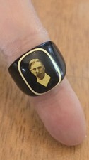 Antique Celluloid Prison Mourning Black Ring ...
