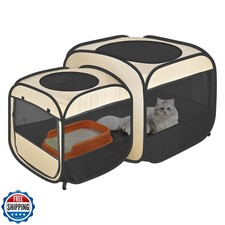 2-in-1 Portable Cat Playpen, Pop up Pet Kennel Play Pen Cat Tent