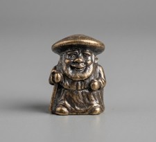 UNUSUAL THIMBLE BRONZE BRASS MUSHROOM FOREST PERSON MINIATURE DETAILS