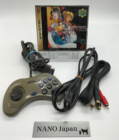 Sega Saturn Gray Console HST-3200 Japanese Version Tested Controller