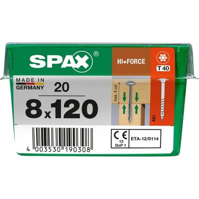 Spax Holzbauschrauben 8.0 x 120 mm TX 40 - 20 Stk.  Schraube