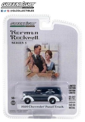 Norman Rockwell 1939 Chevrolet Panel Truck 1:64 Maßstab Greenlight 54080A