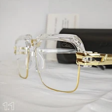Cazal Half Frame Glasses Clear Lenses Women Men Eyewear Clear&Golden