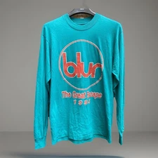 90s Blur T Shirt Large Long Sleeve 1995 Great Escape Tour Vintage Indie Britpop