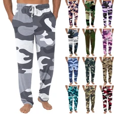 Men'S Camouflage Pants With Pockets, Lightweight And Comfortable Pajamas Pants 