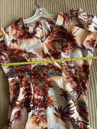 Vintage ROYAL HAWAIIAN Aloha Tropical Palm Flared Muumuu Luau Maxi Long Dress 18 - Bild 18 von 20