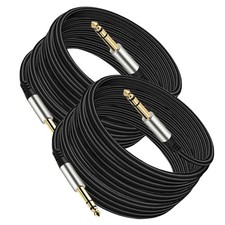 Pack of 2 TRS Instrument Cable 1/4 Inch Straight 6.35mm Male Jack Nylon Braid...