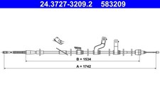 Bremsseil Seilzug Feststellbremse ATE 24.3727-3209.2 für KIA CEE JD Sportswagon