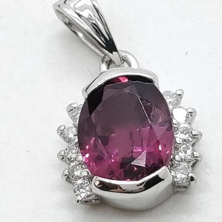 Jewelry Pendant Head Garnet 1.35ct Platinum 2661177