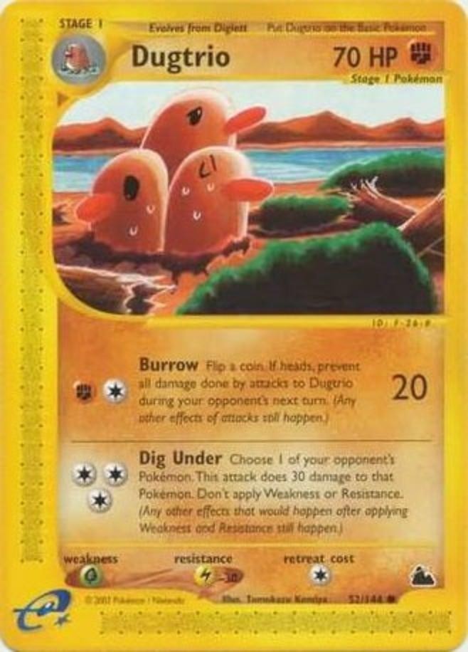 Pokemon - Skyridge - Dugtrio 52/144- Condition (NM) 