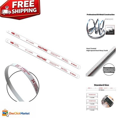 Professional-Grade 12'' Hacksaw Blades 24 TPI - 2 Pack for All Materials