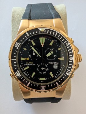 Nautec No Limit Chronograph Date-Alarm ISA 8174-220 Quarz 45mm Herrenuhr UNGETRA