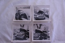  Vintage Black & White Photos of Smashed Car with 1959 Michigan Plate Lot of 4