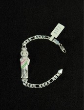 Esclava fígaro con dije de San Judas Tadeo plata 925 - 8 pulgadas