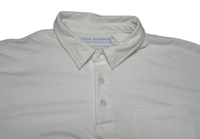 Fair Harbor Men's Size - XL Pure White Short Sleeve Polo Shirt