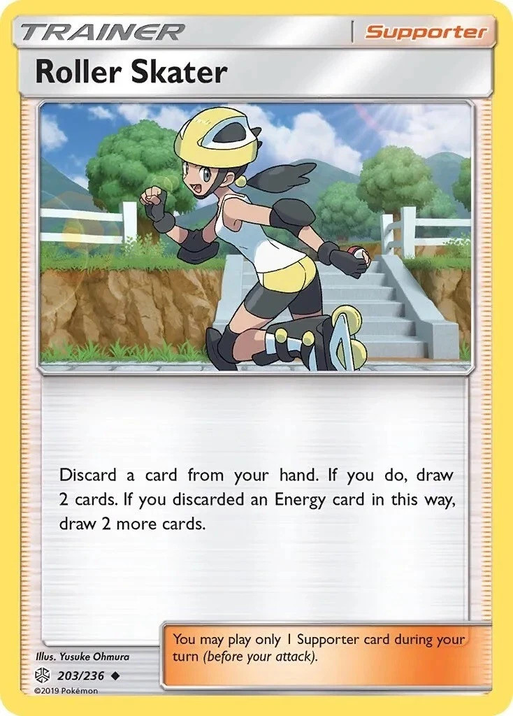 Pokemon ROLLER SKATER Sun & Moon Cosmic Eclipse 203/236 NM/Mint PACK FRESH