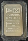 Vintage 1 Oz .999 Fine Silver Johnson Matthey JM Assay And Refiners OG Plastic!!